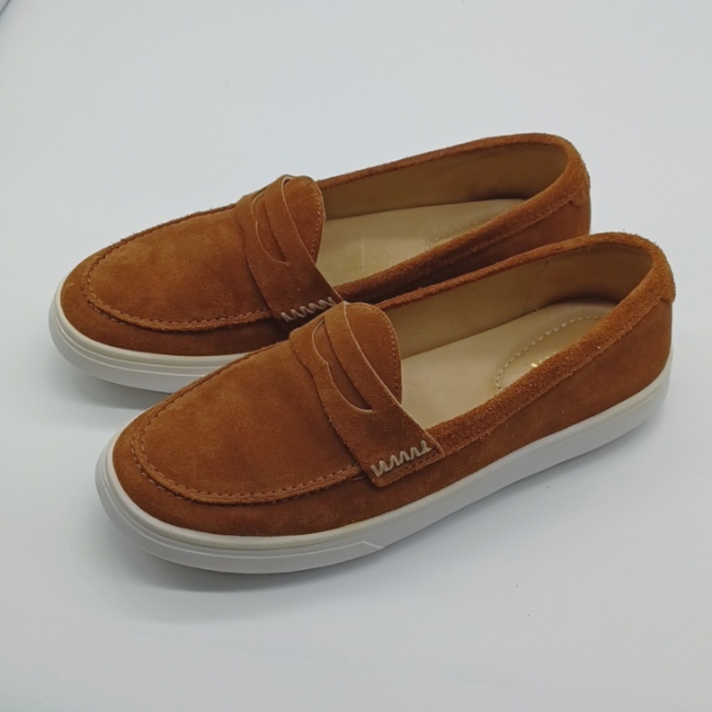 Portland Leather Brown Suede Flats Classic Loafers